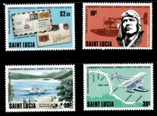 St. Lucia 1979 - Lindbergh  Flight  - Set of 4 Stamps - Scott #469-72 - MNH