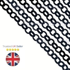 2m - Black Colour Jewellery Making Rolo Chain 5mm x 5mm Links Craft Chains E297