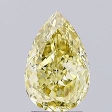 Pear Cut 2.00 Cts Fancy Intense Yellow VVS2 IGI Certified Lab Grown CVD Diamond