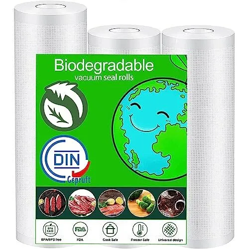 Vacuum Sealer Bags Rolls for Food Saver, 100% Biodegradable Vacuum Sealer  Bag