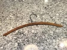 Vintage WOODEN HANGER w/ADVERTISING RAG DOLL CLEANERS/DYERS