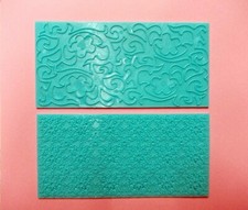 Silikon Form Mould Fondant Torten Deko Aufleger  2 Stück  Blumen Stern Muster