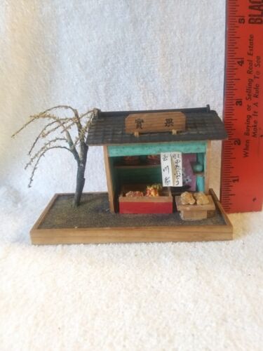 VTG Miniature Japanese Tea Shop House Diorama Garden Handmade - Picture 1 of 6