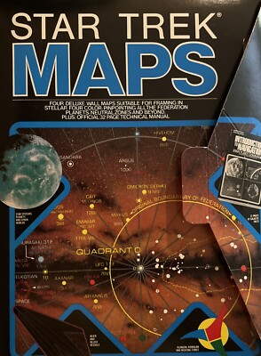 Vintage 1980 Star Trek Maps 4 Fold Out Maps with 32 Pg Technical