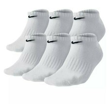 Authentic NIKE / NO SHOW Socks / 6 Pack / Men's 8-12 / Woman's 10-13 / WHITE