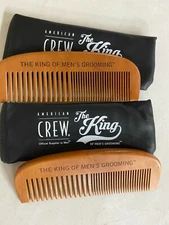 American Crew - The King - Wooden Comb & Pouch   2 pack 