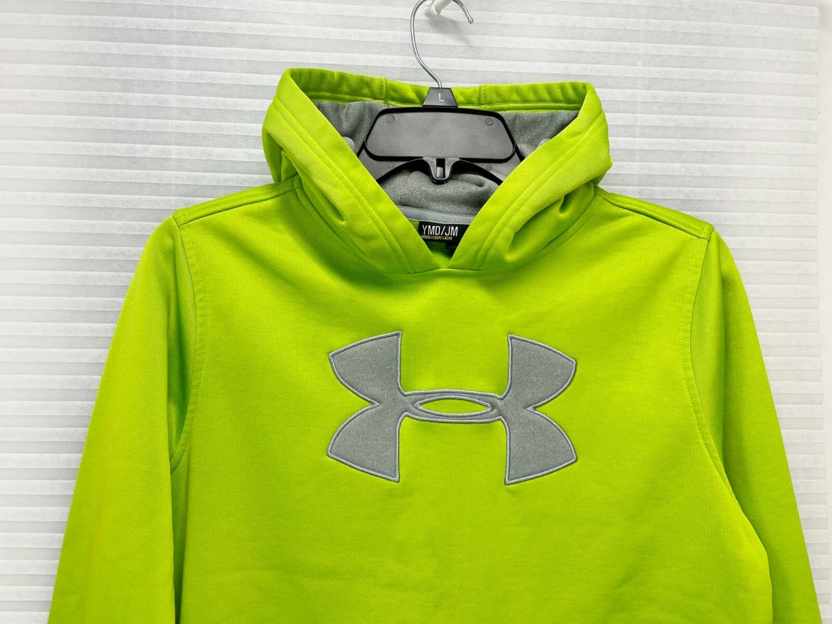 Under Armour Youth Kids Neno Green Loose Fit Logo Hoodie Size YMD