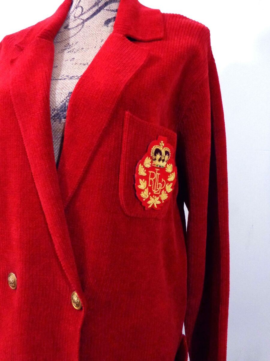 Ralph Lauren jacket blazer artsy red Y2K designer RL crest Ralph Lauren jacket blazer artsy red Y2K designer RL crest