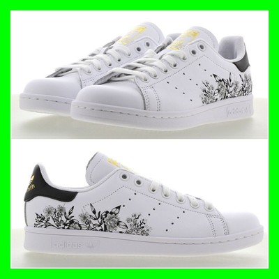 stan smith white black gold