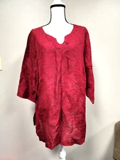Avenue Silk/Linen Top with embroidery Size 22/24