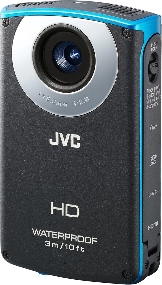JVC Picsio GC-WP10 Waterproof Pocket Video Camera (Blue) - Image 3 of 3