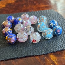 Vintage Venetian Glass Beads with Wedding Cake Mixed Lot Of 17