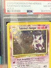 2000 POKEMON GYM HEROES HOLO #14 SABRINA'S GENGAR PSA 8 BIG SWIRL 🌀