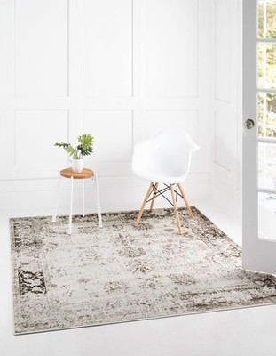 Unique Loom Sofia Collection Area Rug - Casino (6' 1'' Square, Beige/ Tan)