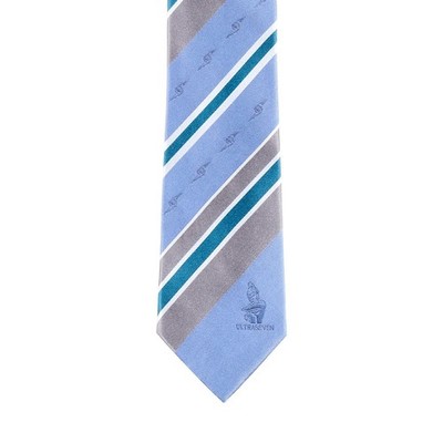 M78 Ultraman Shop Ultra Seven Regimental Striped Tie Necktie Silk Sax Blue Japan