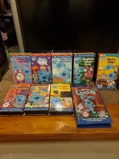 Blues Clues Lot (9) VHS Tapes Nick Jr. Vintage Nickelodeon Slipcase Orange Tape