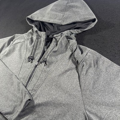UNRL Performance Hoodie Men's Large Gray Full Zip Athletic Stretch Lightweight J