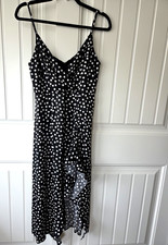 Dress Forum Baby Doll Dress Large Polka Dot Ruffle High Low Hem Y2K Festival