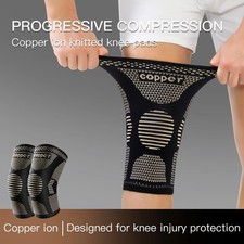 Copper Silver Knee Sleeves Compression Brace ...