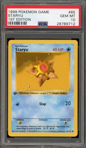 Pokemon Staryu Base Set Shadowless 1st Edition #65 PSA 10 Gem Mint