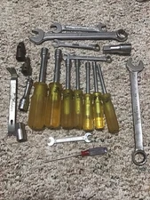 Estate Lot Of USA Tools Wright Wrench, Estwing Pry Bar USA Extensions Nut Driver