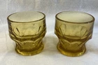 Vintage Anchor Hocking Georgian Amber 5oz Flat Tumbler Set Of 2