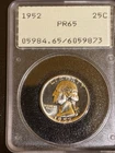 1952 Proof Washington Quarter Old PCGS Rattler 1st Generation PR65 OGH