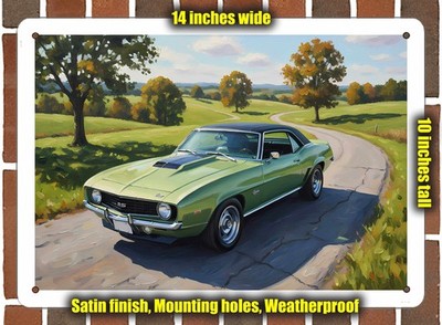 Metal Sign - 1969 Chevrolet Camaro 4 Oil Painting - 14x10