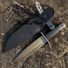 UBR CUSTOM HANDMADE HIGH CARBON STEEL HUNTING BOWIE KNIFE WITH LEATHER SHEATH