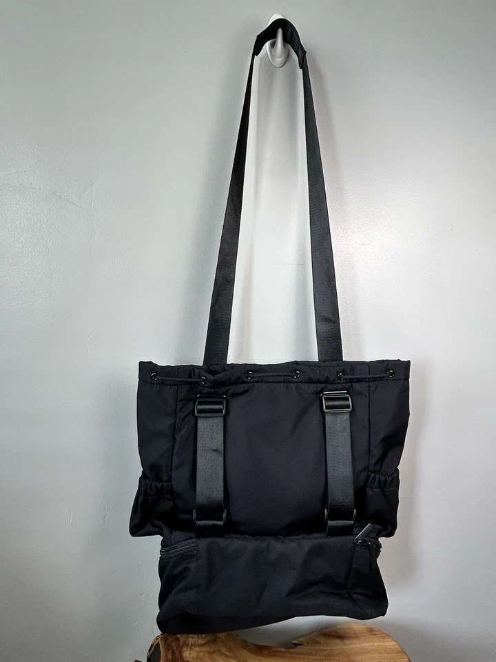 Bolso de Mano Beyond Yoga Negro Cordón Gimnasio Yoga Estudio Viaje Cremallera Parte Inferior Foto 4 de 4