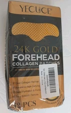 24K Gold Forehead Wrinkle Patches Collagen Smoothing for Skin Rejuvination 12 Pc
