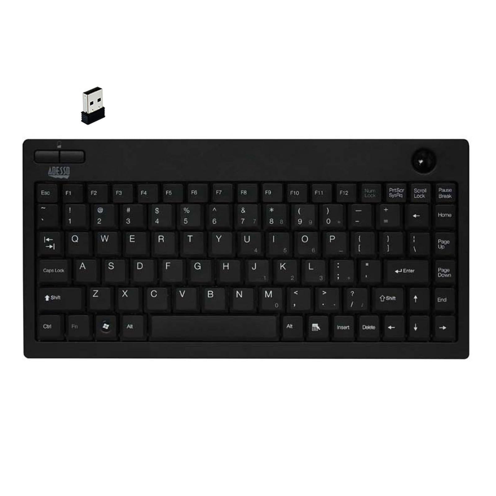 ADESSO WKB-3100UB Wireless Mini Trackball Keyboard - Compact