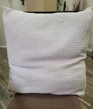 Decorative Square Pillow For Bed Throw Accent Pillow 25x25 White