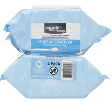 Equate Makeup Remover Cleansing Towelette Wipes by Removing Waterproof Mascara
