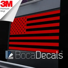 BocaDecals Rear Middle Window American Flag Decal 2009-2025 Dodge RAM (Red)