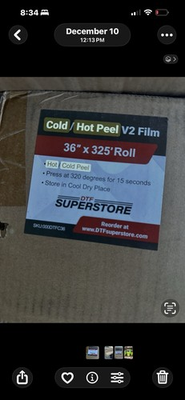 #ad Cold Hot Peel V2 Film 36quot; x 325#x27; Roll • Hot Cold Peel SUPERSTORE $84.00