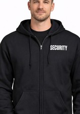 Security Full Zip Hoodie Front  Back Printed 18600