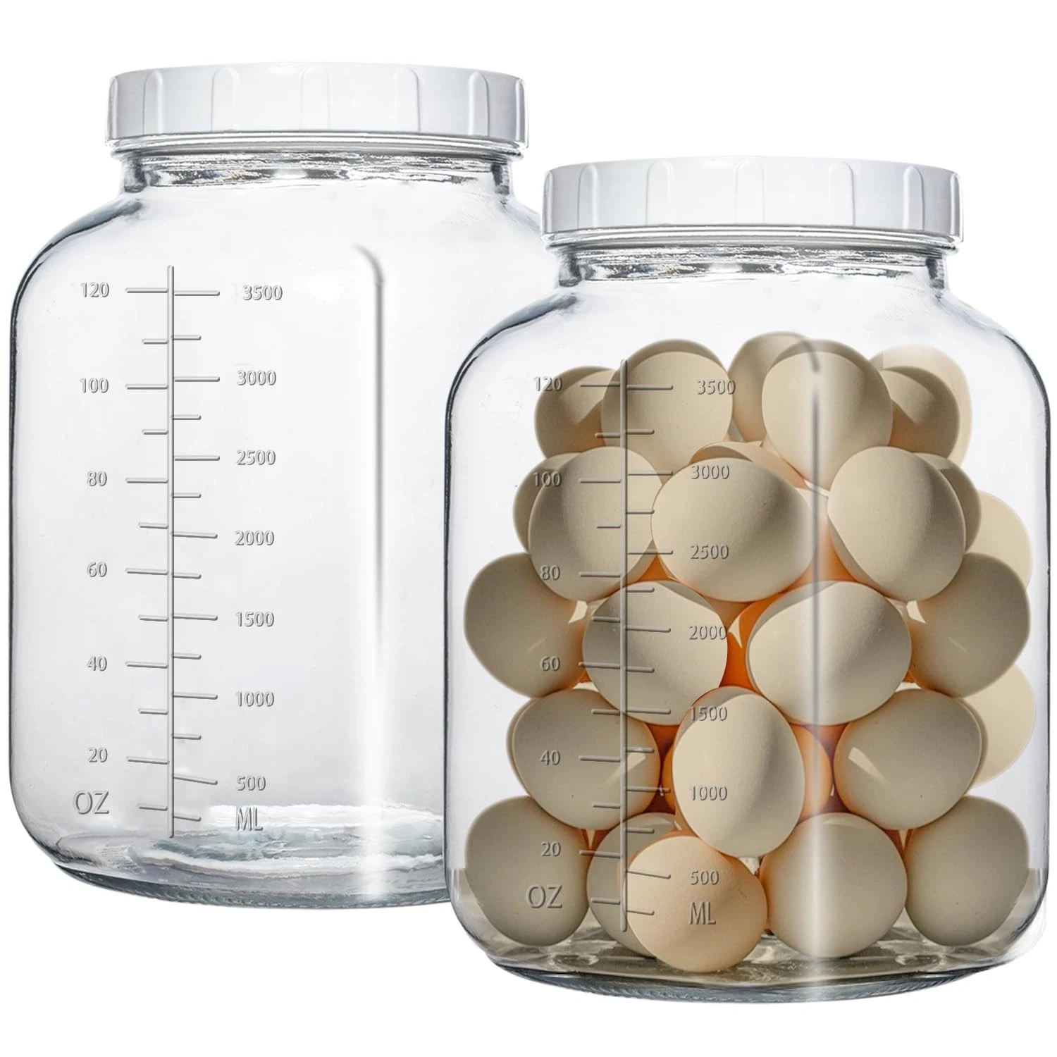 1 Gallon Glass Jar with Lids Wide Mouth Large Mason Jars 128 oz, Glass Gallon