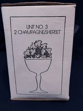 CHERBOURG Set of 2 - 24% French Lead Crystal Champages/Sherbert WM Dalton In Box
