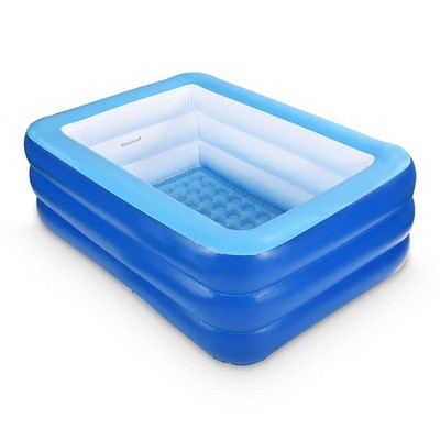 Inflatable Kiddie Pool 59''x45'' with Soft Floor for Backyard or Indoor Fun
