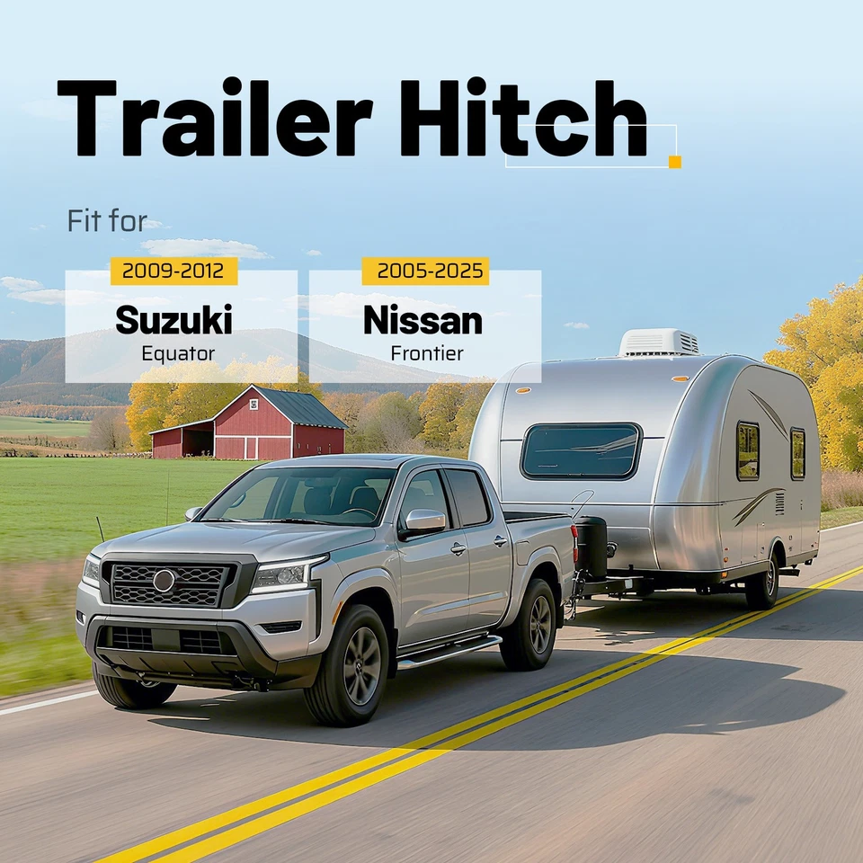 Enganche de remolque receptor de 2 pulgadas negro clase 3 para Nissan Frontier 2005-2024 2025 Foto 2 de 4