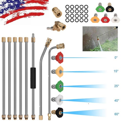 #ad #ad 4000PSI Versatile Pressure Washer Extension Pole Clean Windows Hard to Reach Kit $30.00