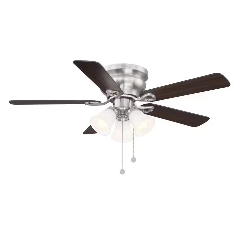 Clarkston II 44" LED Indoor Brushed Nickel Ceiling Fan Frosted Glass Light Kit - Image 2 of 4