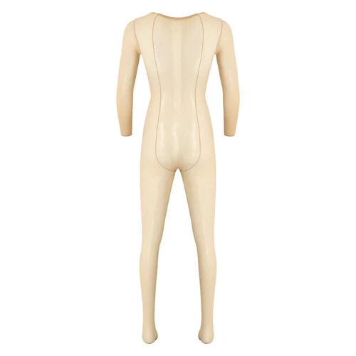 Übergröße Herren glatt elastisch Catsuit Strumpfhose Bodystocking Bodysuit Unterwäsche - Bild 4 von 11