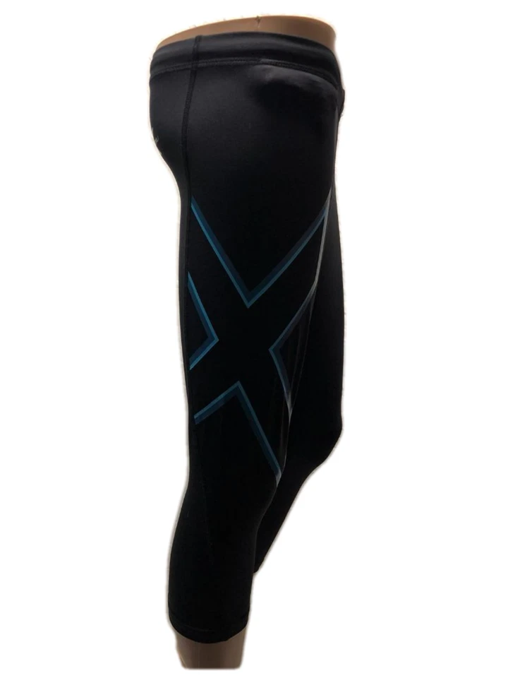 2XU | Womens Compression 3/4 Tights ( Black/Amalfi ) | GREAT BARGAIN - Image 2 of 3