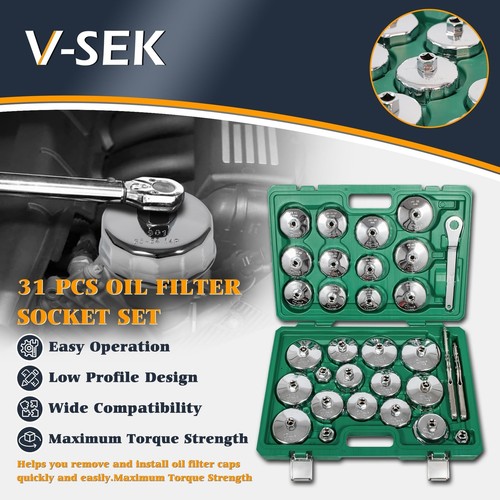 Oil Filter Wrench Set, 31PCS Oil Filter Socket Set, Oil Filter Cap Removal To... - Picture 2 of 8