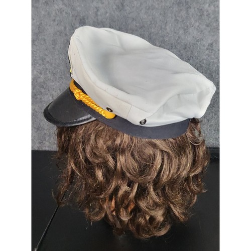 Captain Hat Costume Dress Up Nautical Sailor Boating Kids White Black Kidcore - Picture 3 of 8