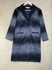 Clements Ribeiro Jacket Women's Size S Black & Grey Mohair Blend Peacoat
