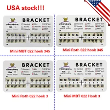 10 Packs USA Dental Mini Metal Brackets 3-4-5 Hooks #1-4 Roth./MBT 022 Slot USA