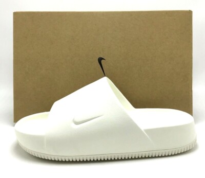 ★Nike★ Cam Slide M Sale FD4116100 Nike Calm Slide 9 Mens Triple White Sail Viole Sandal Box